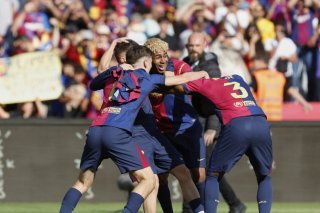 La joie des joueurs du Barça, qui s'envolent vers le titre en Liga KEYSTONE/AP/Joan Monfort